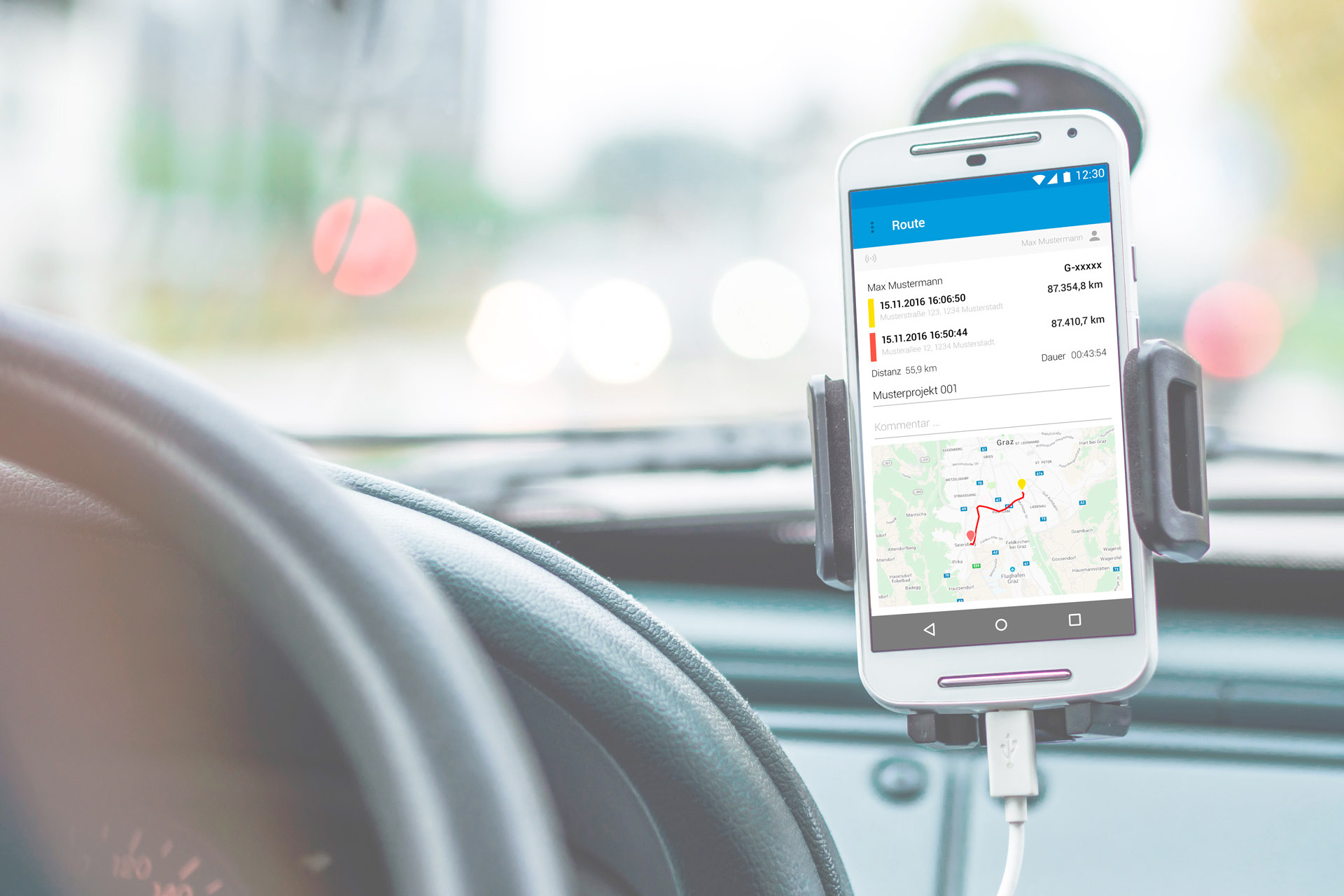 Fahrtenbuch-App für iOS und Android.